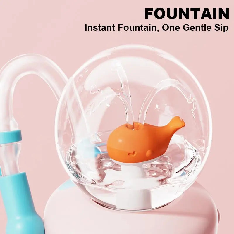 Kids Insulated Whale Fountain Tumbler with Handle and Two Lids for School Drinks