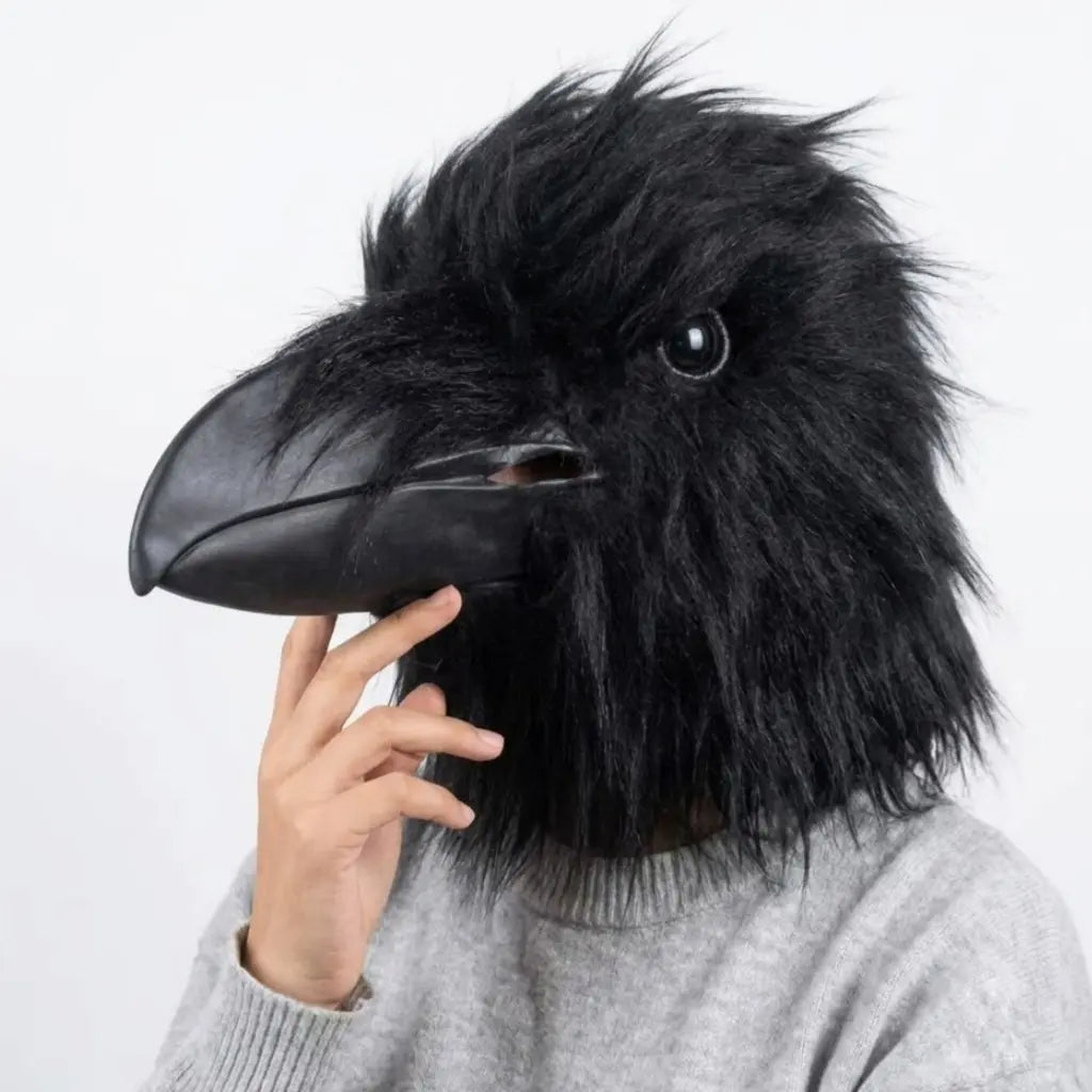 Realistic Crow Latex Mask for Halloween Party and Role Play