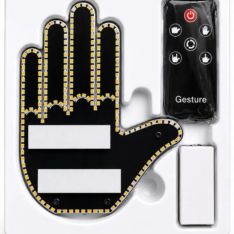 LED Car Gesture Light with Remote | 4 Hand Signs | Peel & Stick