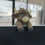 Highland Cow Monitor Buddy and Screen Sitter, 3D Printed Emotional Support Desk Companion and Office Decor