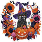 Halloween Cat Pumpkin Diamond Painting Suncatcher Ornament DIY Hanging Decor Kit