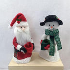 Christmas Santa Snowman Handle Covers for Festive Kitchen and Holiday Home Decor