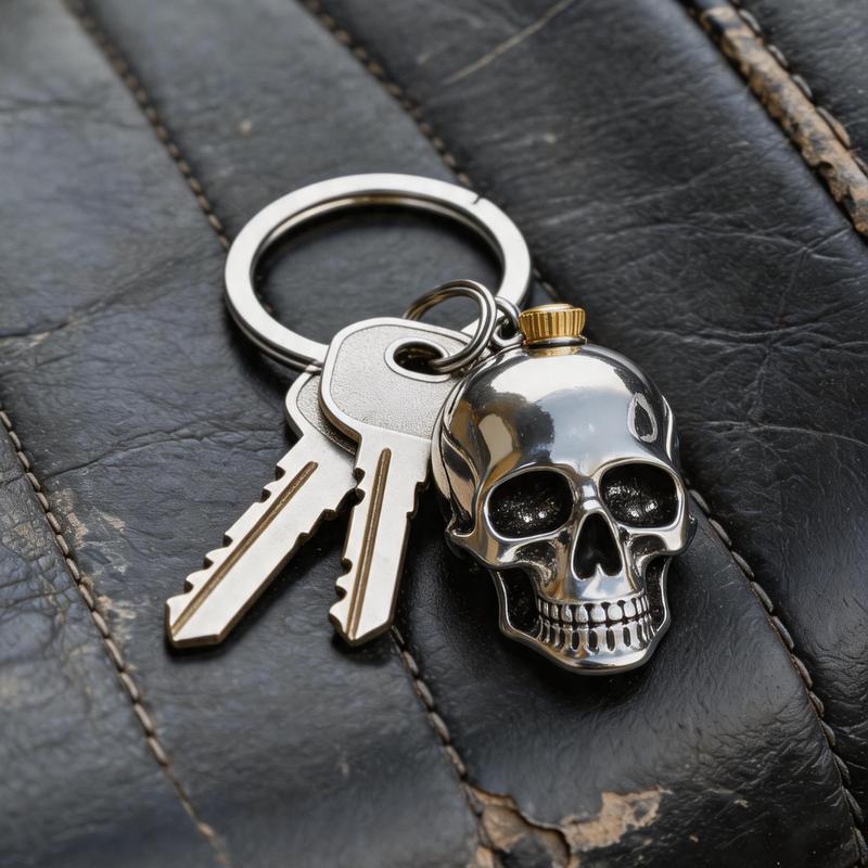 Heavy Duty Skull Keychain for Gothic Biker EDC and Everyday Carry