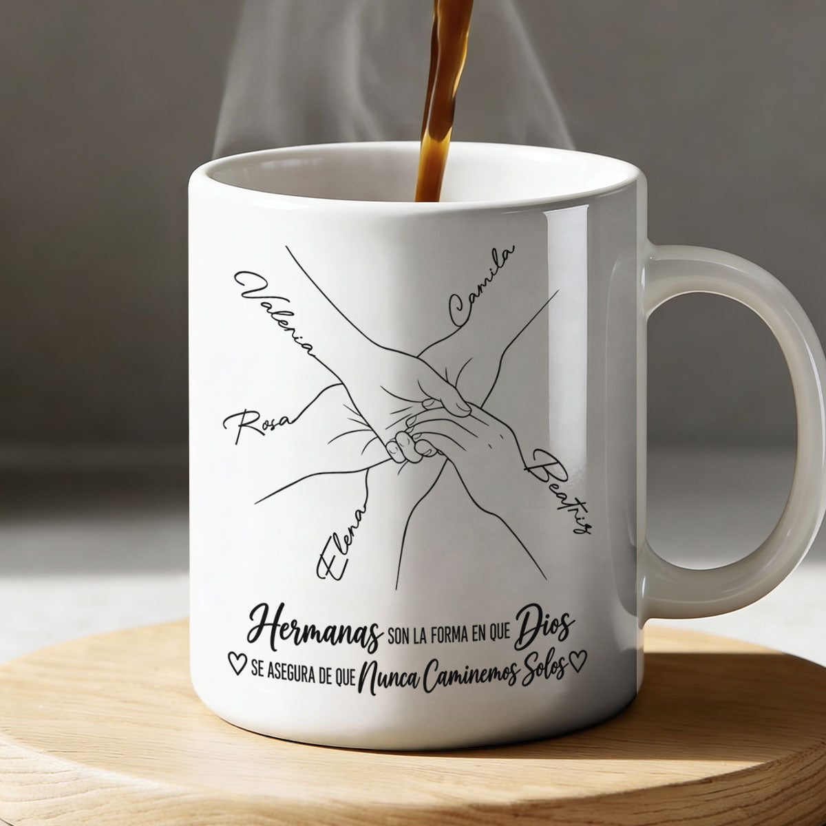 Hermanas Son La Forma De Dios | Personalized Ceramic Coffee Mug - 4