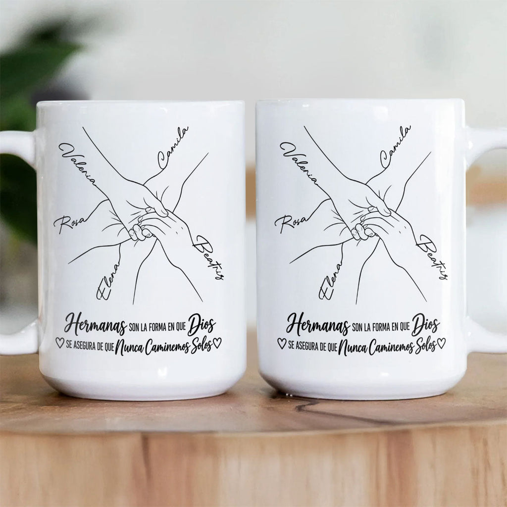Hermanas Son La Forma De Dios | Personalized Ceramic Coffee Mug - 6