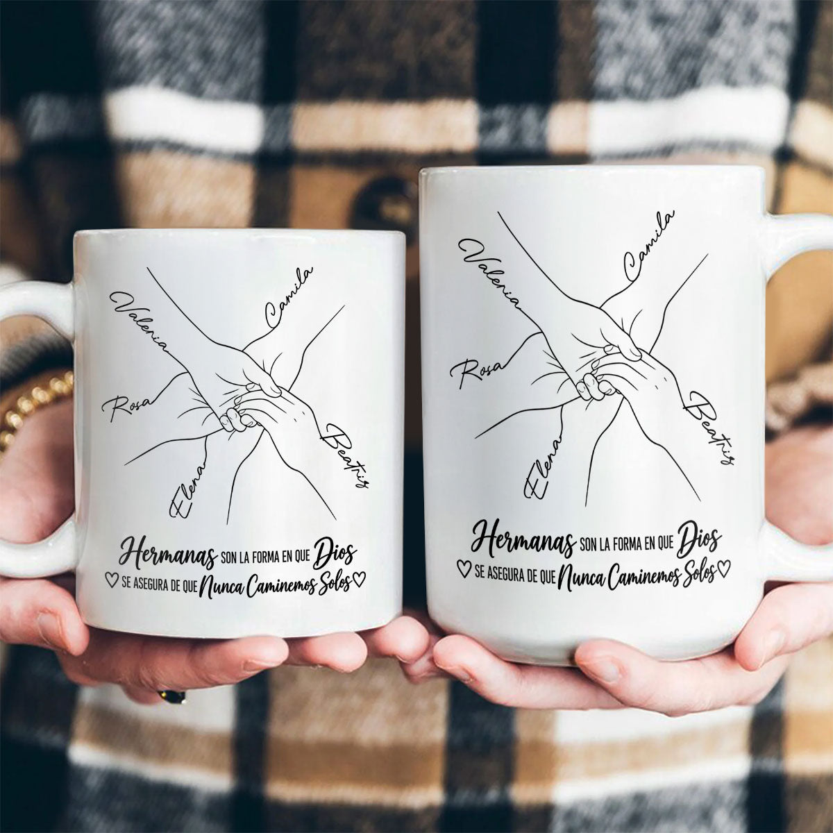 Hermanas Son La Forma De Dios | Personalized Ceramic Coffee Mug - 7