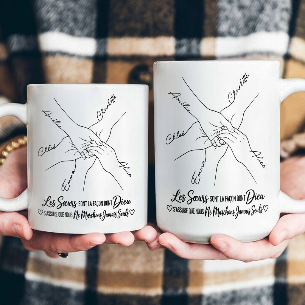 Les Sœurs Sont La Façon De Dieu | Personalized Ceramic Coffee Mug - 7
