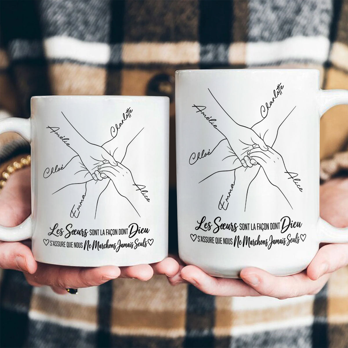 Les Sœurs Sont La Façon De Dieu | Personalized Ceramic Coffee Mug - 7